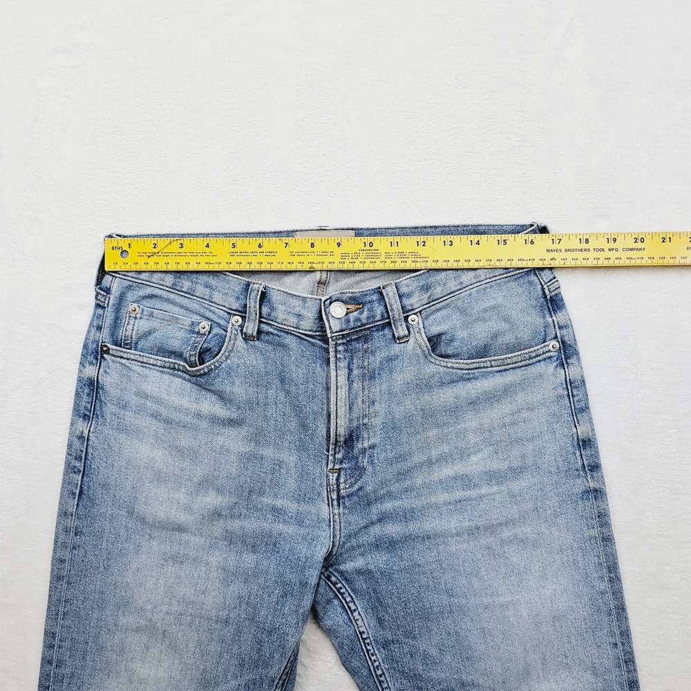 Everlane Selvedge Straight Fit Jeans Mens 32W 32L Blue Organic Cotton Stretch - Picture 9 of 13